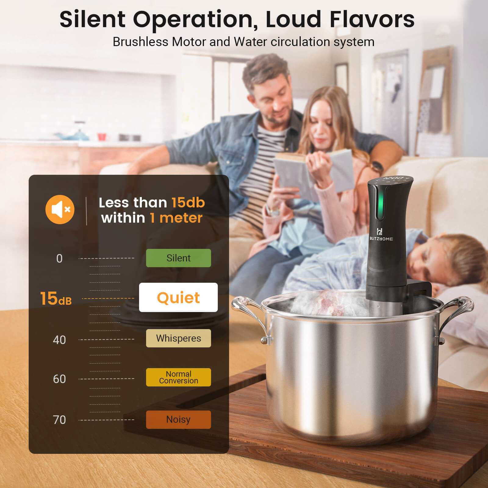 Blitzhome Sous Vide Machine, 1100W Ultra Quiet Cooker – BlitzMax